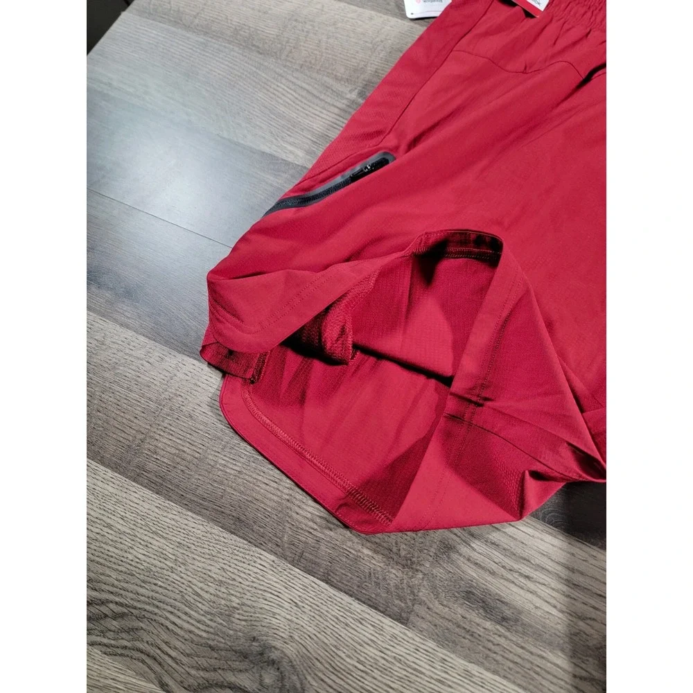 Reebok Mens Active Workout Woven Shorts Size 3XL Red Elastic Waist Stretchy NWT